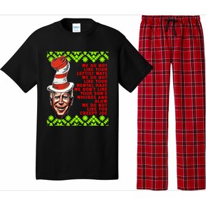 Jingle Joe Biden Xmas Rhyme Trump 36 Ugly Christmas Sweater Gift Pajama Set