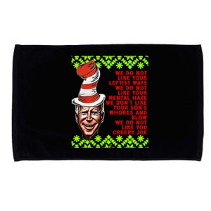 Jingle Joe Biden Xmas Rhyme Trump 36 Ugly Christmas Sweater Gift Microfiber Hand Towel