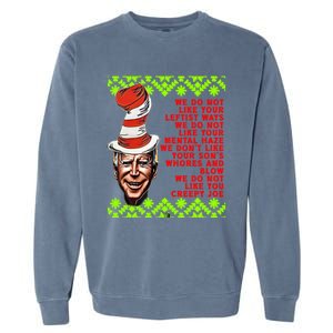 Jingle Joe Biden Xmas Rhyme Trump 36 Ugly Christmas Sweater Gift Garment-Dyed Sweatshirt