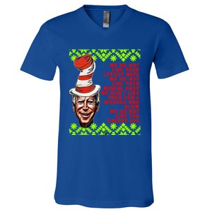 Jingle Joe Biden Xmas Rhyme Trump 36 Ugly Christmas Sweater Gift V-Neck T-Shirt