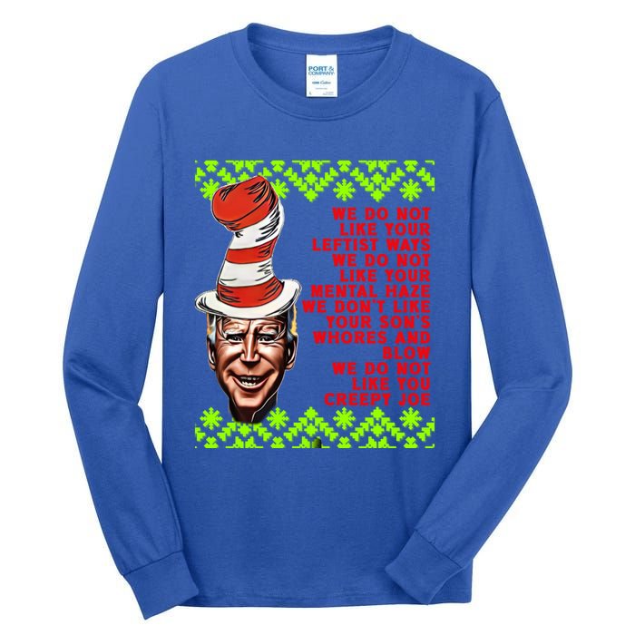 Jingle Joe Biden Xmas Rhyme Trump 36 Ugly Christmas Sweater Gift Tall Long Sleeve T-Shirt