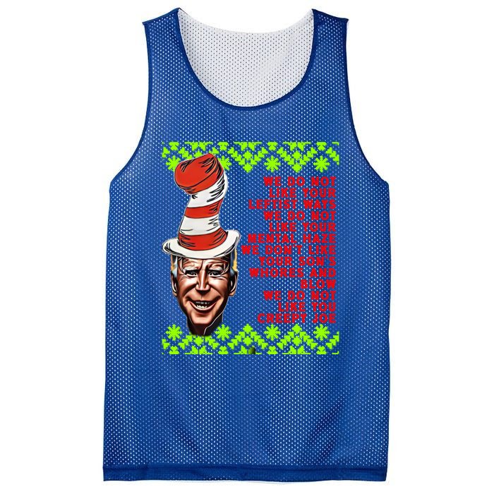 Jingle Joe Biden Xmas Rhyme Trump 36 Ugly Christmas Sweater Gift Mesh Reversible Basketball Jersey Tank