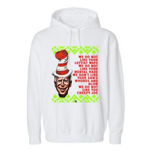 Jingle Joe Biden Xmas Rhyme Trump 36 Ugly Christmas Sweater Gift Garment-Dyed Fleece Hoodie