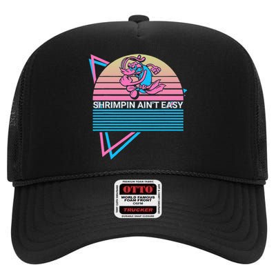 Jiu Jitsu Bjj Retro Shrimpin AinT Easy High Crown Mesh Back Trucker Hat