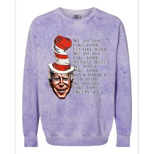 Jingle Joe Biden Xmas Rhyme Trump Ugly Christmas Sweater Gift Colorblast Crewneck Sweatshirt