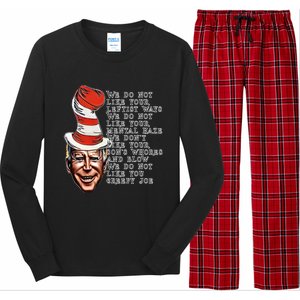 Jingle Joe Biden Xmas Rhyme Trump Ugly Christmas Sweater Gift Long Sleeve Pajama Set