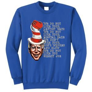 Jingle Joe Biden Xmas Rhyme Trump Ugly Christmas Sweater Gift Tall Sweatshirt