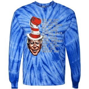 Jingle Joe Biden Xmas Rhyme Trump Ugly Christmas Sweater Gift Tie-Dye Long Sleeve Shirt