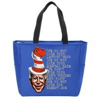 Jingle Joe Biden Xmas Rhyme Trump Ugly Christmas Sweater Gift Zip Tote Bag