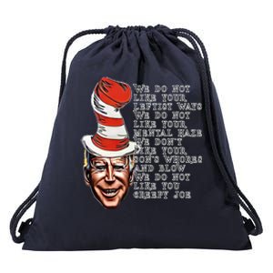 Jingle Joe Biden Xmas Rhyme Trump Ugly Christmas Sweater Gift Drawstring Bag