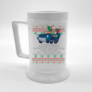 Jingle Joe Biden Funny Santa Trump Ugly Christmas Beer Stein