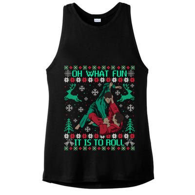 Jiu Jitsu Bjj Ugly Christmas Sweater Mma Funny Xmas Sweater Ladies PosiCharge Tri-Blend Wicking Tank