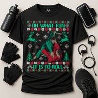 Jiu Jitsu Bjj Ugly Christmas Sweater Mma Funny Xmas Sweater Cooling Performance Crew T-Shirt