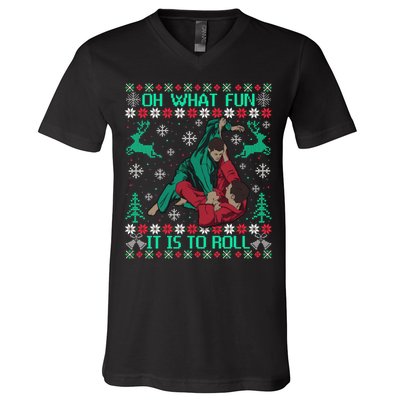 Jiu Jitsu Bjj Ugly Christmas Sweater Mma Funny Xmas Sweater V-Neck T-Shirt