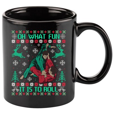 Jiu Jitsu Bjj Ugly Christmas Sweater Mma Funny Xmas Sweater 11oz C Handle Ceramic Mug