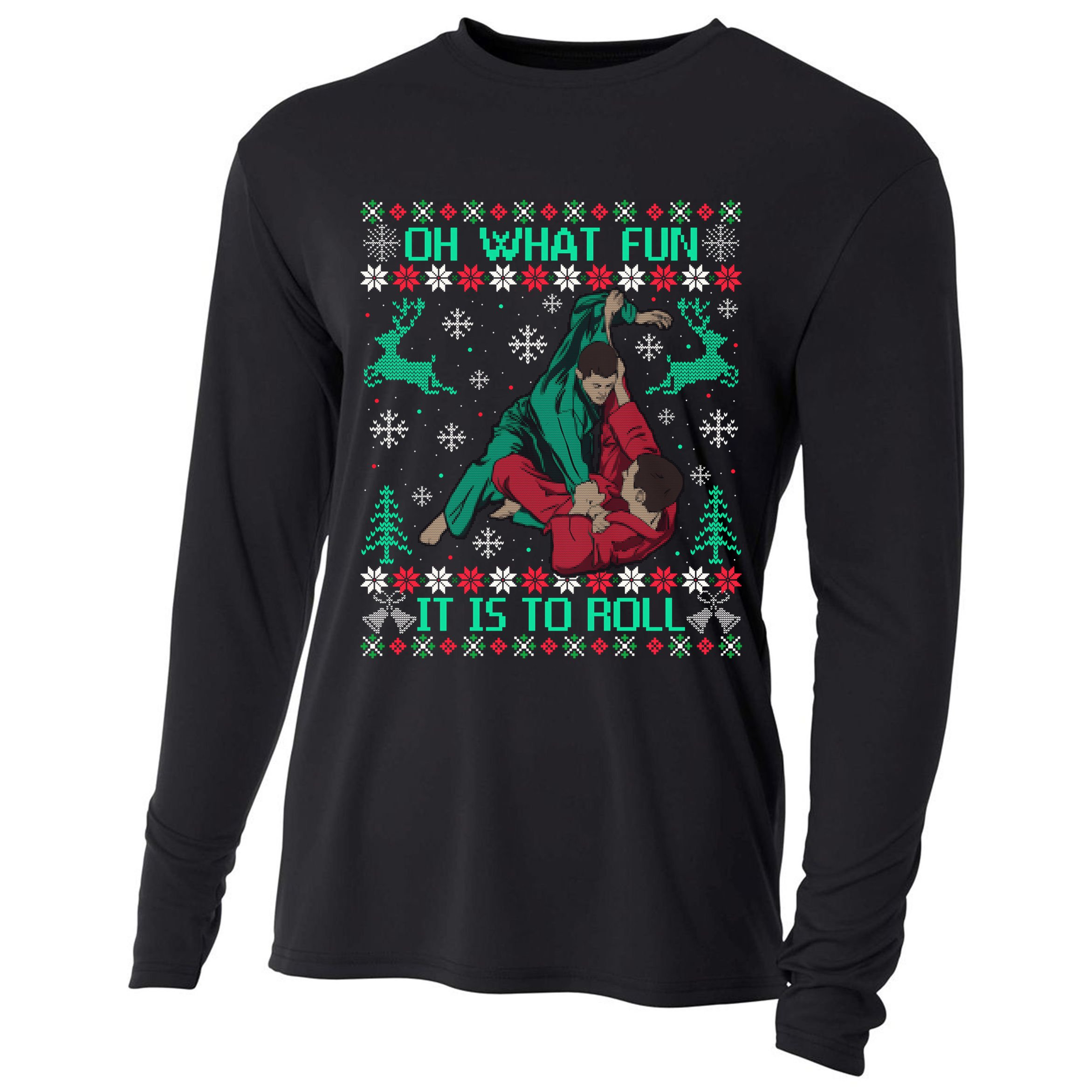 Jiu Jitsu Bjj Ugly Christmas Sweater Mma Funny Xmas Sweater Cooling Performance Long Sleeve Crew