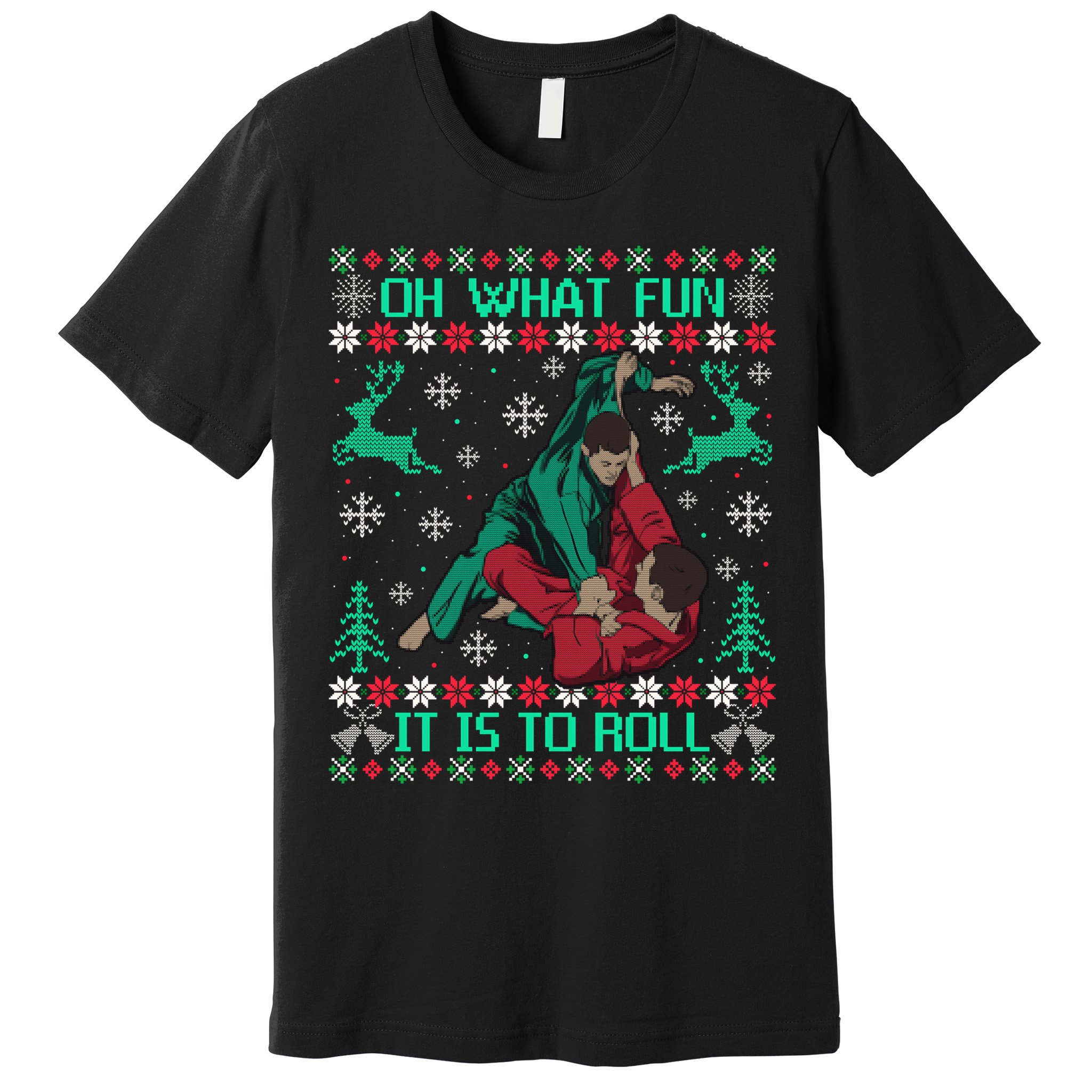Jiu Jitsu Bjj Ugly Christmas Sweater Mma Funny Xmas Sweater Premium T-Shirt