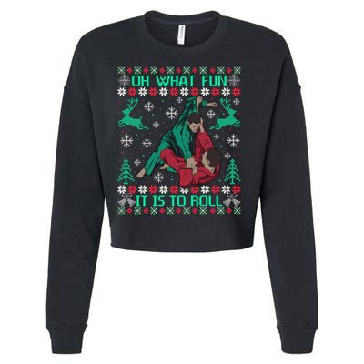 Jiu Jitsu Bjj Ugly Christmas Sweater Mma Funny Xmas Sweater Cropped Pullover Crew