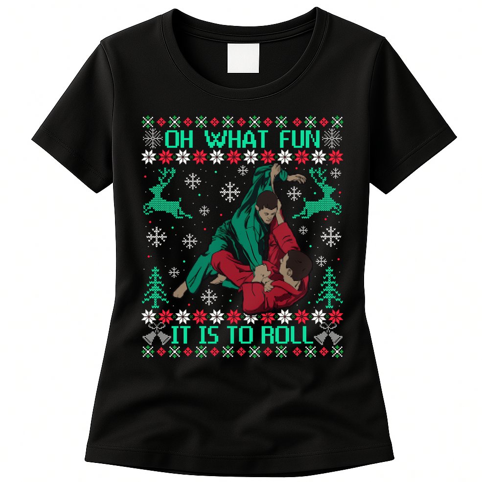 Jiu Jitsu Bjj Ugly Christmas Sweater Mma Funny Xmas Sweater Womens T-Shirt