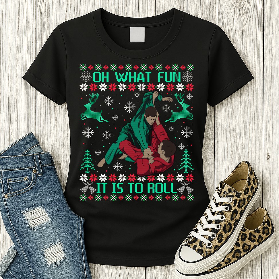 Jiu Jitsu Bjj Ugly Christmas Sweater Mma Funny Xmas Sweater Womens T-Shirt