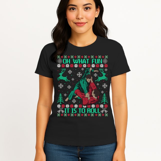 Jiu Jitsu Bjj Ugly Christmas Sweater Mma Funny Xmas Sweater Womens T-Shirt