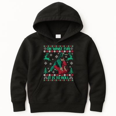 Jiu Jitsu Bjj Ugly Christmas Sweater Mma Funny Xmas Sweater Kids Hoodie