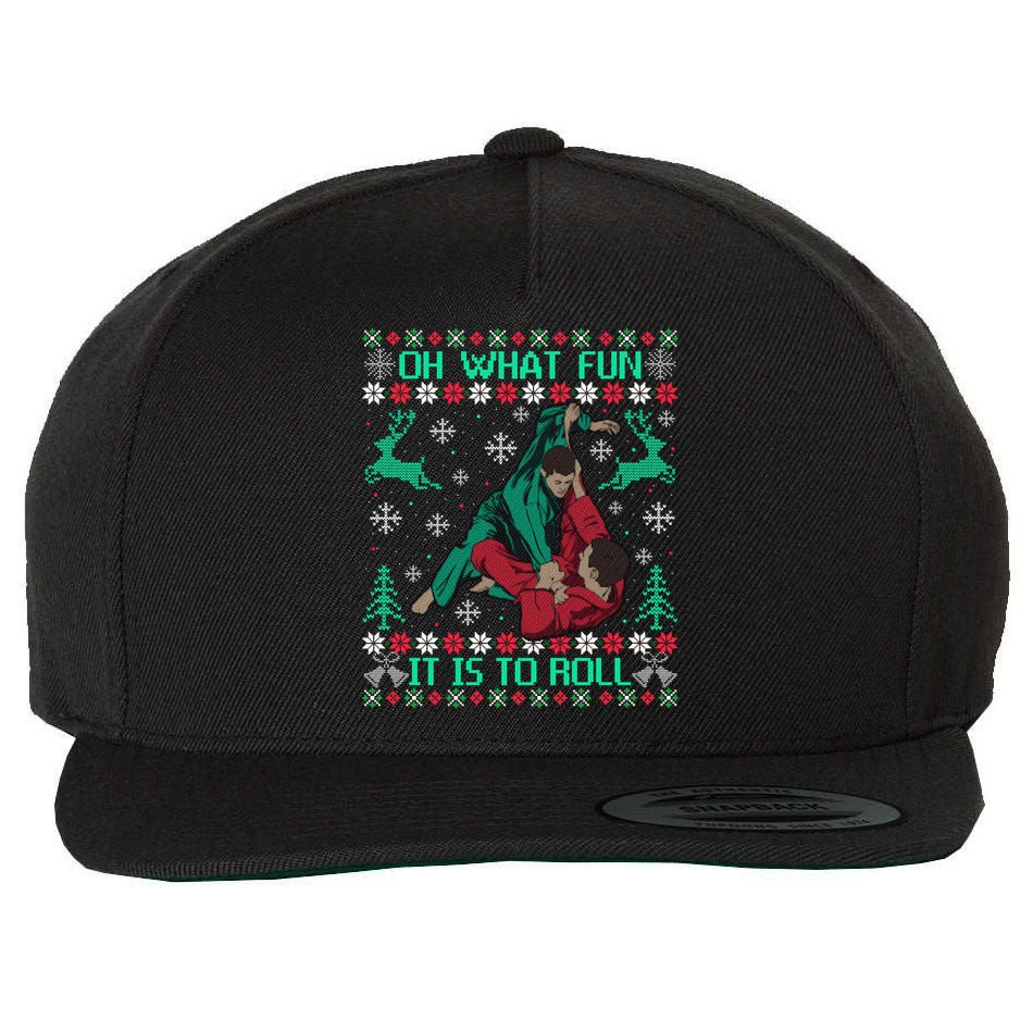Jiu Jitsu Bjj Ugly Christmas Sweater Mma Funny Xmas Sweater Wool Snapback Cap