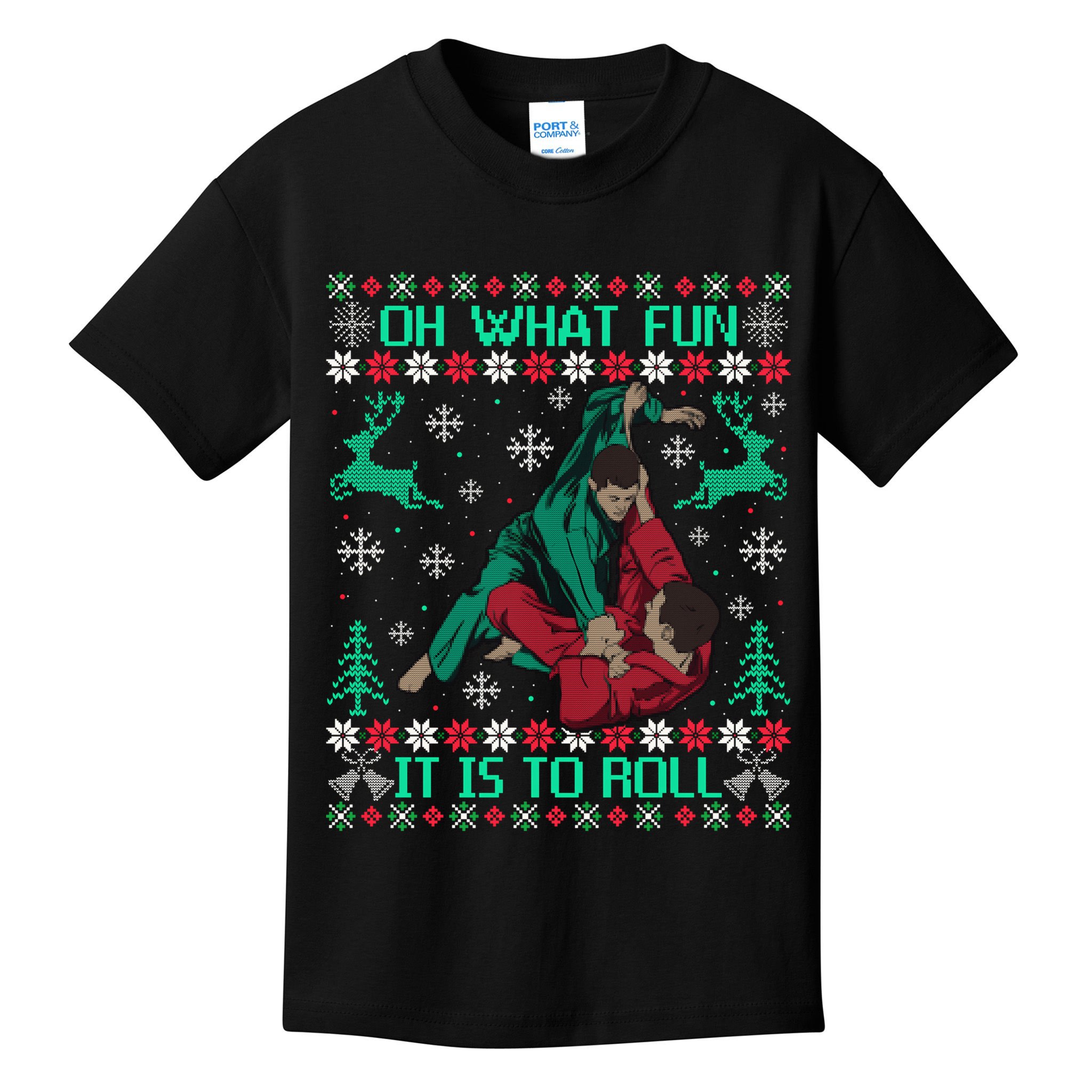 Jiu Jitsu Bjj Ugly Christmas Sweater Mma Funny Xmas Sweater Kids T-Shirt