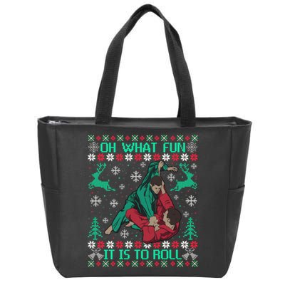 Jiu Jitsu Bjj Ugly Christmas Sweater Mma Funny Xmas Sweater Zip Tote Bag