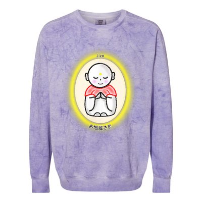 Jizo Japanese Bodhisattva Graphic Design Colorblast Crewneck Sweatshirt