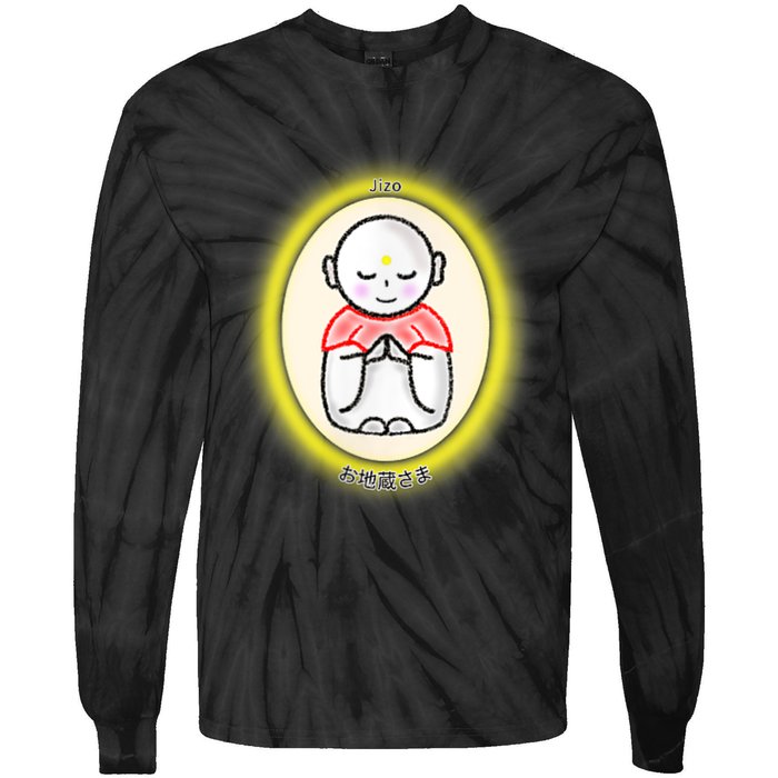 Jizo Japanese Bodhisattva Graphic Design Tie-Dye Long Sleeve Shirt