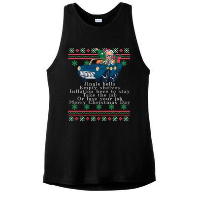 Jingle Joe Biden Funny Santa Trump Ugly Christmas Gift Ladies PosiCharge Tri-Blend Wicking Tank