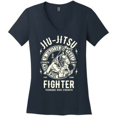JIU JITSU BJJ Brazilian Jiu Jitsu Women's V-Neck T-Shirt