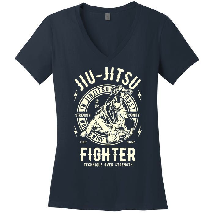 JIU JITSU BJJ Brazilian Jiu Jitsu Women's V-Neck T-Shirt