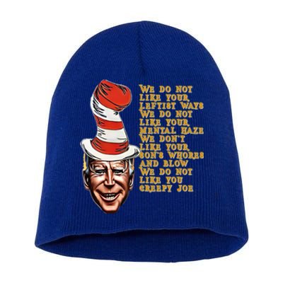 Jingle Joe Biden Xmas Rhyme Trump Fun Ugly Christmas Sweater Gift Short Acrylic Beanie