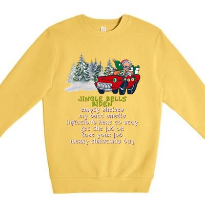 Jingle Joe Biden Xmas Carol Trump Ugly Christmas Sweater Gift Premium Crewneck Sweatshirt