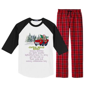 Jingle Joe Biden Xmas Carol Trump Ugly Christmas Sweater Gift Raglan Sleeve Pajama Set