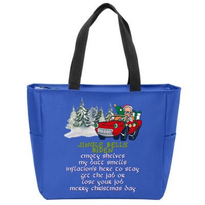 Jingle Joe Biden Xmas Carol Trump Ugly Christmas Sweater Gift Zip Tote Bag