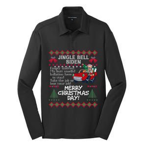 Jingle Joe Biden Xmas Carol Trump Ugly Christmas Sweater Gift Silk Touch Performance Long Sleeve Polo