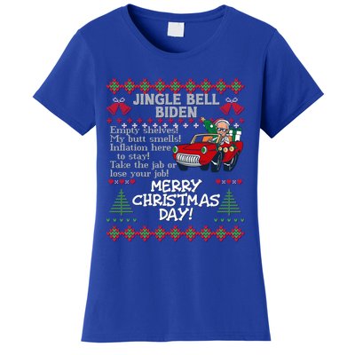 Jingle Joe Biden Xmas Carol Trump Ugly Christmas Sweater Gift Women's T-Shirt