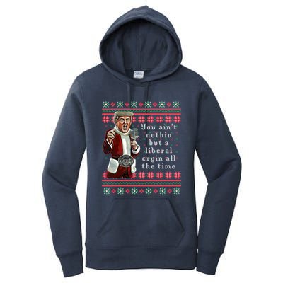 Jingle Joe Biden Xmas Carol Trump Ugly Christmas Sweater Gift Women's Pullover Hoodie