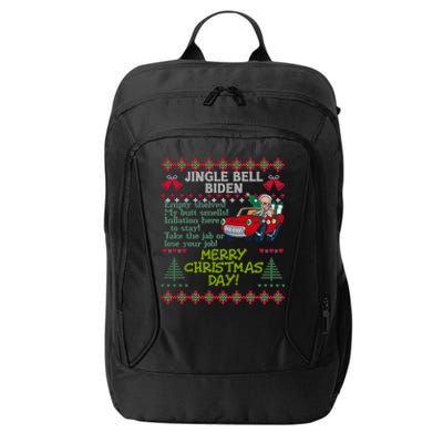 Jingle Joe Biden Xmas Carol Trump Ugly Christmas Sweater Gift City Backpack