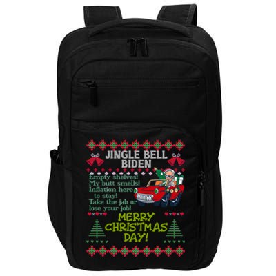 Jingle Joe Biden Xmas Carol Trump Ugly Christmas Sweater Gift Impact Tech Backpack