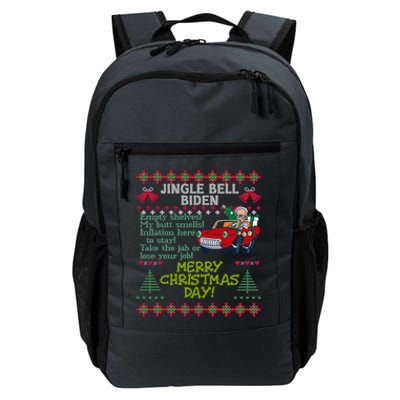 Jingle Joe Biden Xmas Carol Trump Ugly Christmas Sweater Gift Daily Commute Backpack