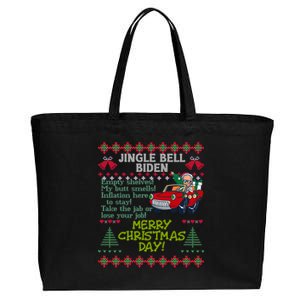 Jingle Joe Biden Xmas Carol Trump Ugly Christmas Sweater Gift Cotton Canvas Jumbo Tote