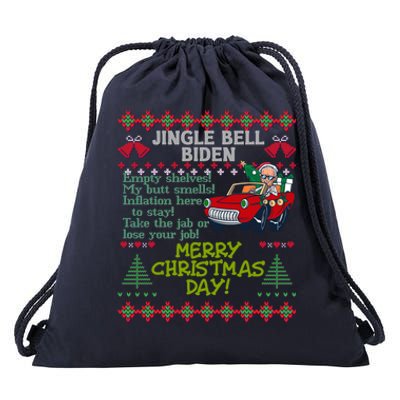 Jingle Joe Biden Xmas Carol Trump Ugly Christmas Sweater Gift Drawstring Bag