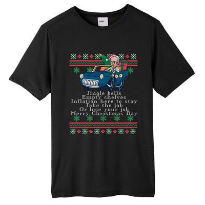 Jingle Joe Biden Funny Santa Trump Ugly Christmas Sweater Tall Fusion ChromaSoft Performance T-Shirt