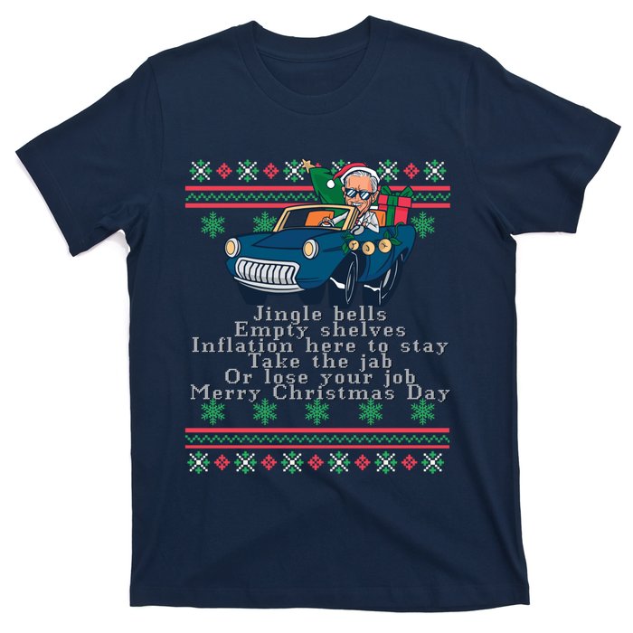 Jingle Joe Biden Funny Santa Trump Ugly Christmas Sweater T-Shirt