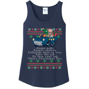 Jingle Joe Biden Funny Santa Trump Ugly Christmas Sweater Ladies Essential Tank