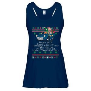 Jingle Joe Biden Funny Santa Trump Ugly Christmas Sweater Ladies Essential Flowy Tank